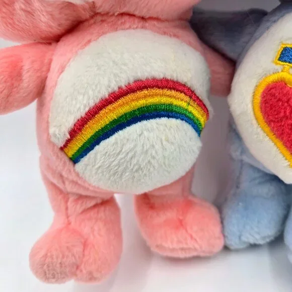 Care Bears Cuddle Pairs Cheer Bear And Loyal Heart Dog Plush 7” Vintage Read - Picture 9 of 14